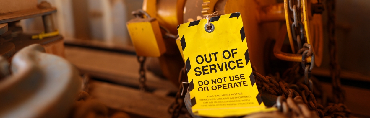 Sign saying out of service